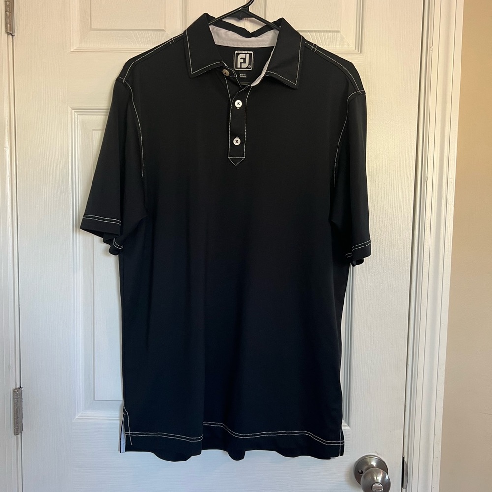 Men’s black FootJoy golf shirt size Large